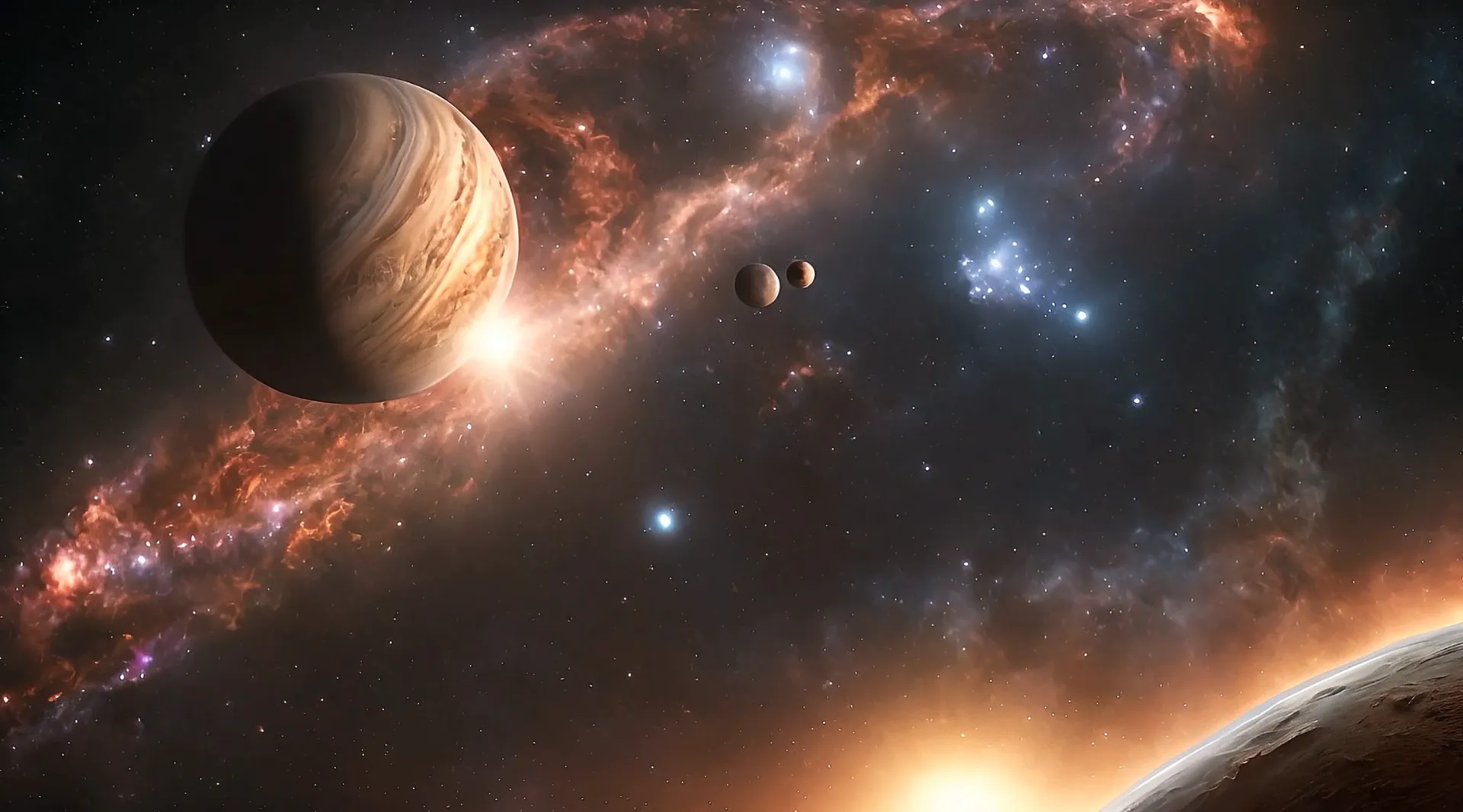 Epic Space Odyssey with Planets and Star Nebula Video